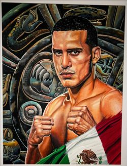 32×48 copy of David Benavidez/The Mexican Monster painting on canvas by Manny Gomez