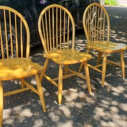 3 Solid Wood Dining Kitchen Chairs