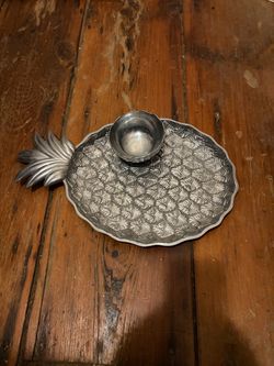 Godinger Silver Pineapple Tray and Bowl