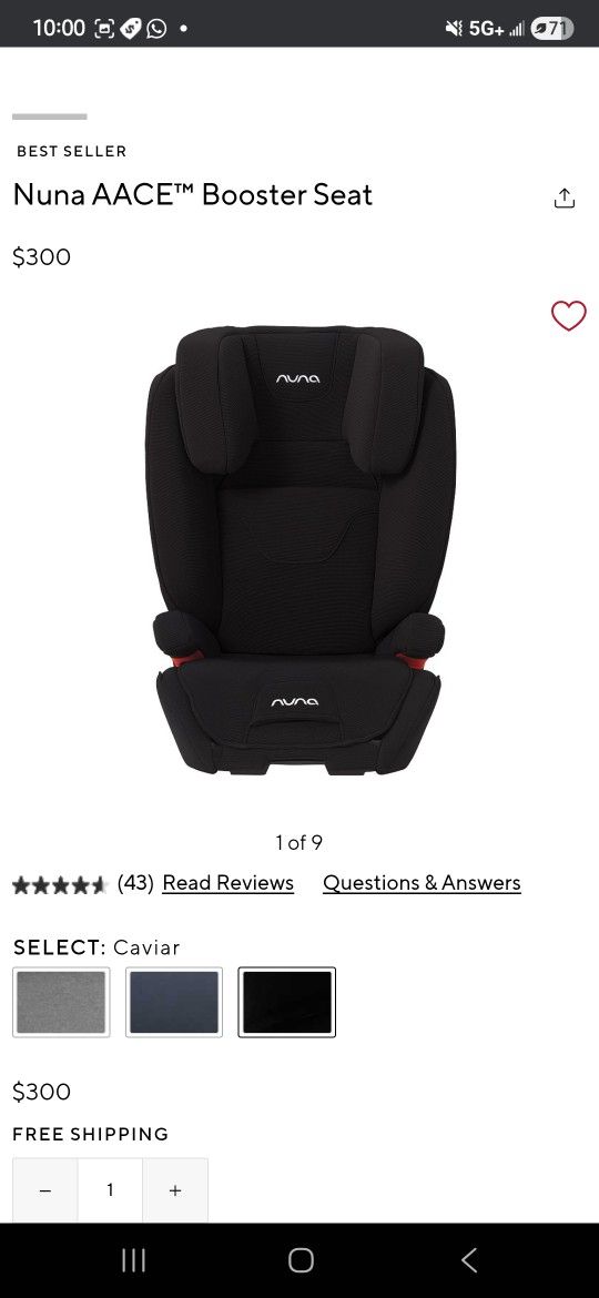Nuna Car Seat/ Booster Seat