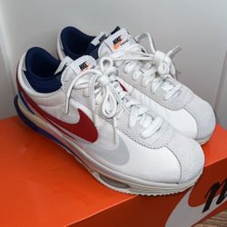 Sacai x Nike Zoom Cortez SP, New, w/ Box, Blue + White + University Red, Size 12