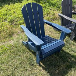 New All Weather Dark Blue Adirondack Chair