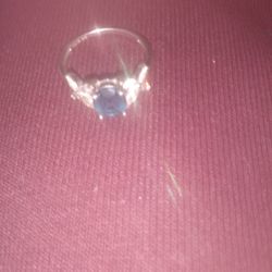 9.25 Silver Ring With Turquoise Sapphire Stone