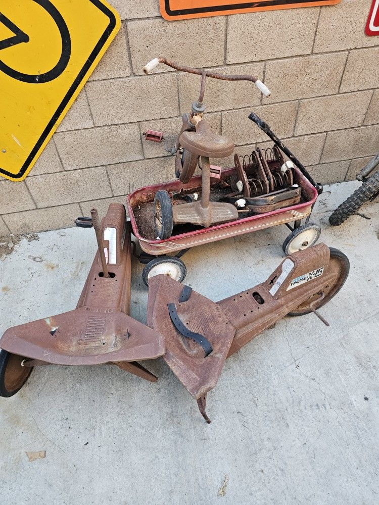 Vintage pedal car parts.