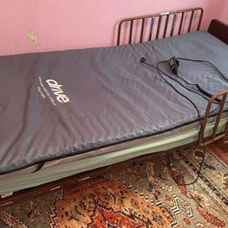 42" Extra Wide FULL Electric Hospital Bed with Mattress & Memory Foam Topper- LIKE NEW! 