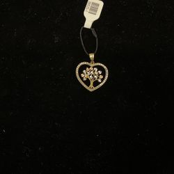 14k Tri-colored Heart Pendant 
