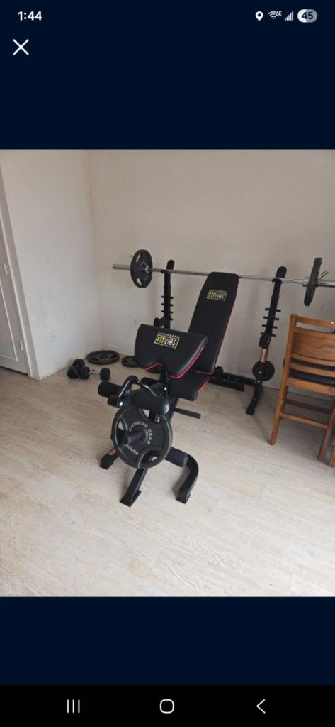 300lb Olympic Weight Set With Rack And Bench