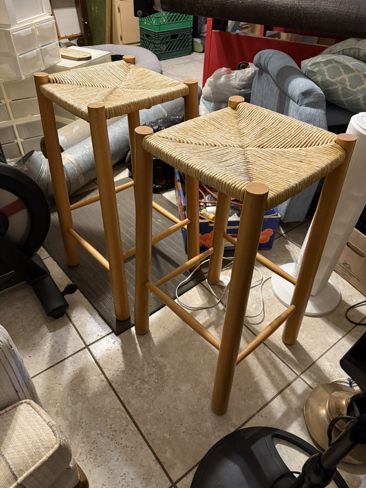 Wicker Seat Stools