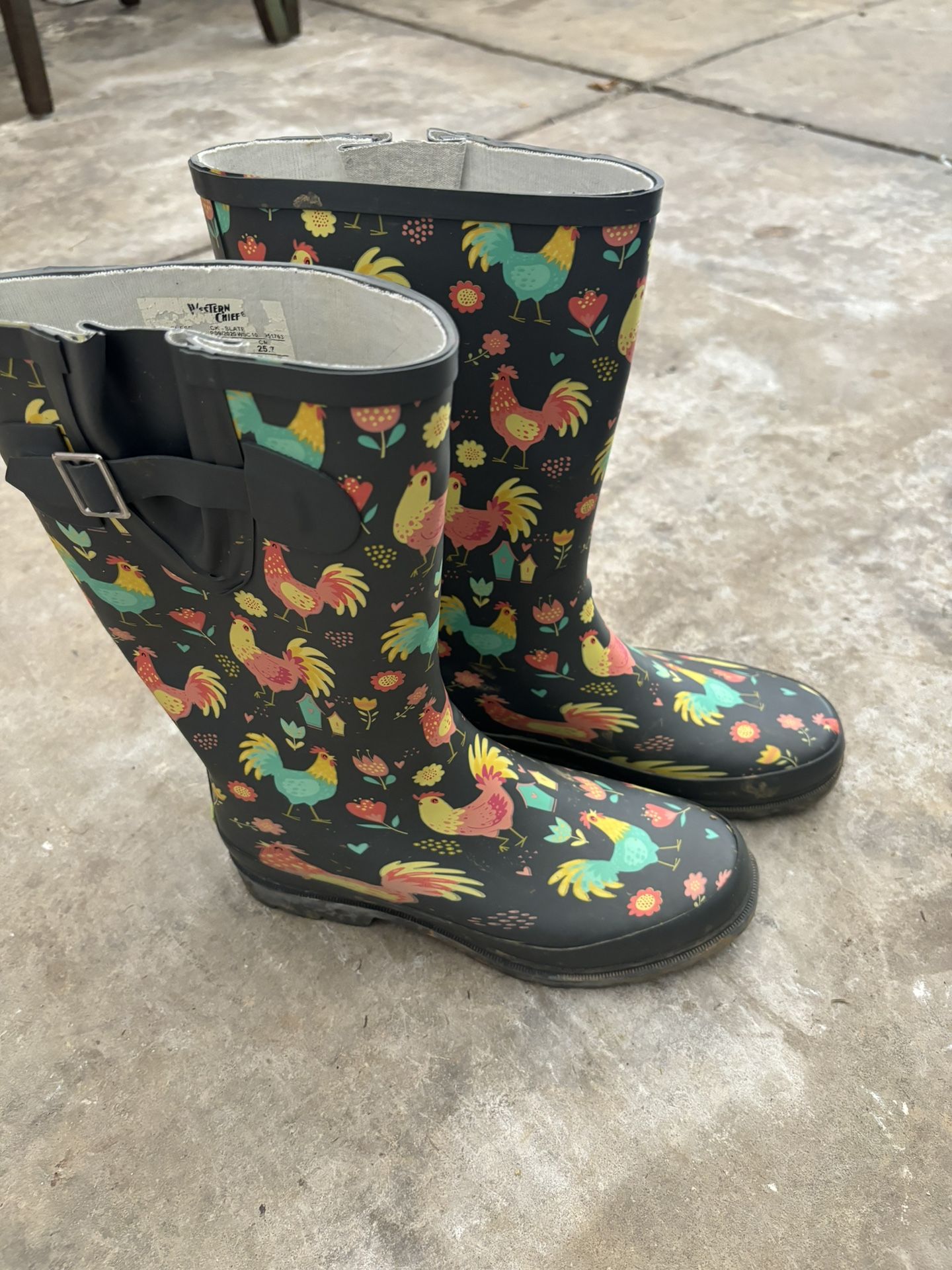 Chicken Print Rain Boots