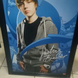 Large Justin Bieber Framed Poster