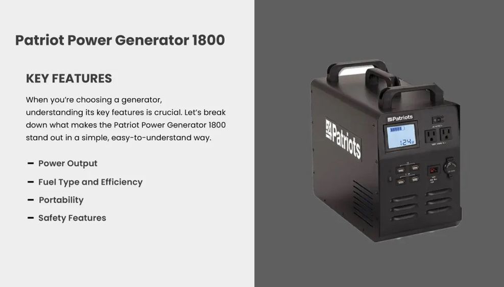 4Patriot Power Generator 1800