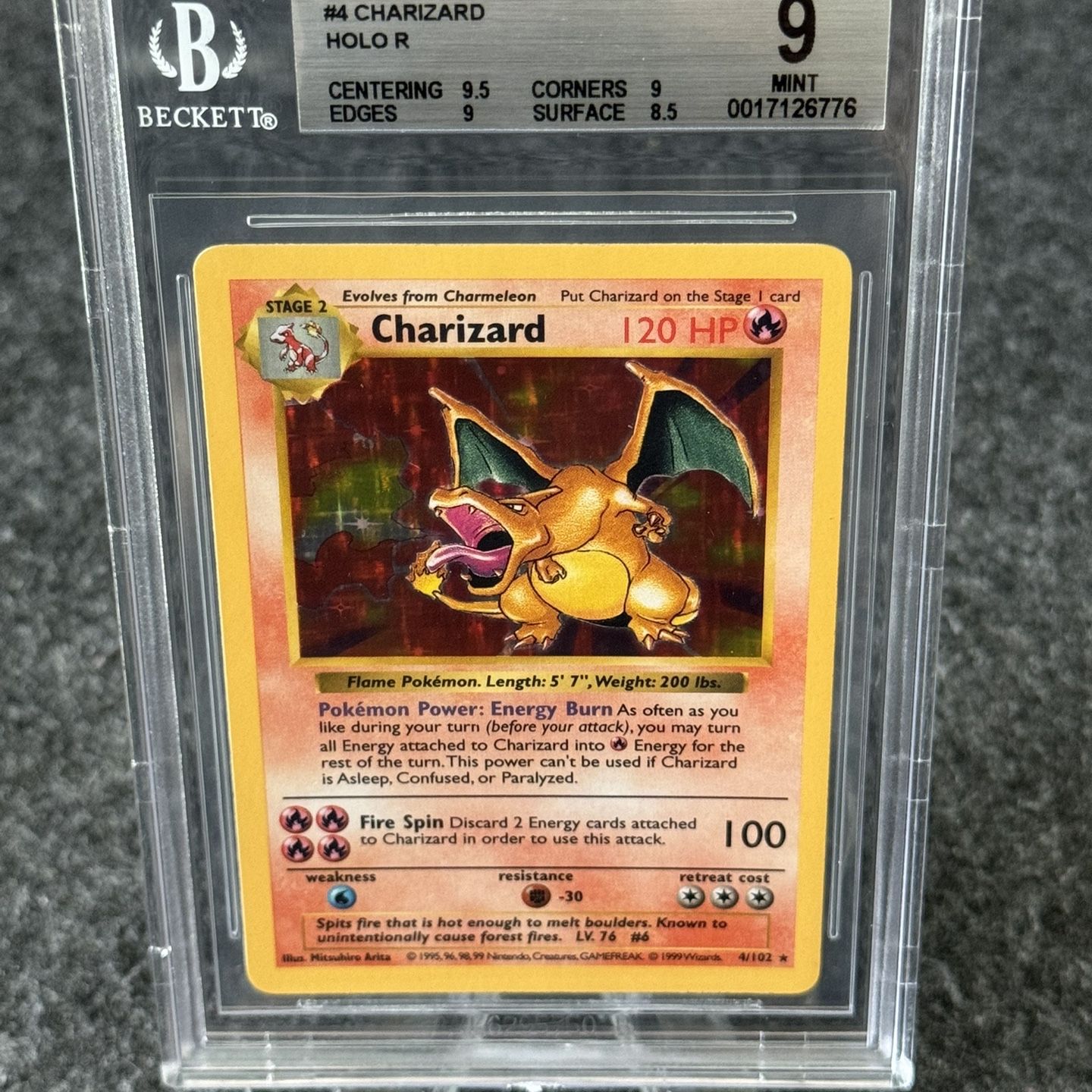 pokemon cards for sale base set 1999 #4 Charizard Shadowless Holo Rare Card BGS 9 in Aurora, IL [LLL] Electric Shock (50) Flip a coin 10 Base Set Pokemon Cards