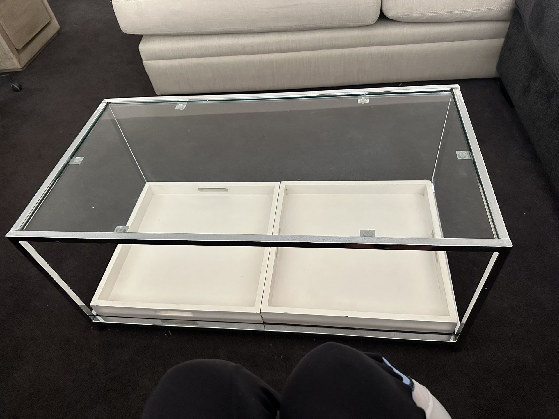 beautiful modern glass coffee table 
