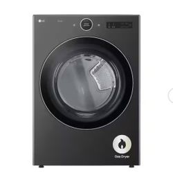 LG 7.4 cu. ft. Vented Stackable SMART Gas Dryer in Black Steel with TurboSteam and AI Sensor Dry Technology