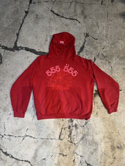 Sp5der Worldwide Red Angel Number 555 Hoodie