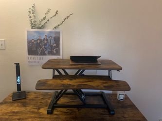 Collapsing Standing Desk ( Vivo Vintage brown/ black desk riser)