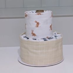 Diaper Cake Base With Unisex Theme Blankets, 2-tier, Size 2 Millie Moon Diapers