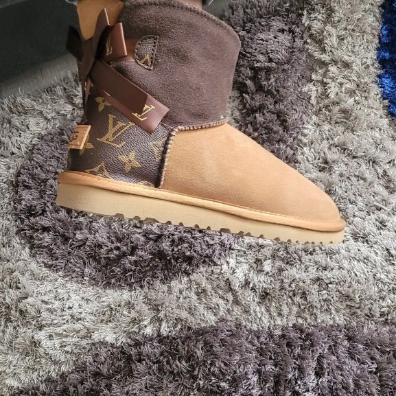 Womans Ugg Boots Customized With Louis Vuitton Coated canvas