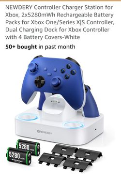 NEWDERY Controller Charger Station for
Xbox, 2x5280mWh Rechargeable Battery
Packs for Xbox One/Series X|S Controller,
Dual Charging Dock for Xbox Cont