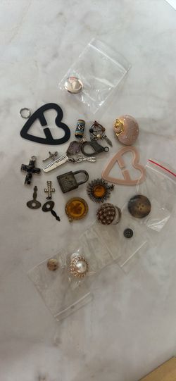 Assorted Charms, Beads, Ring, Buttons