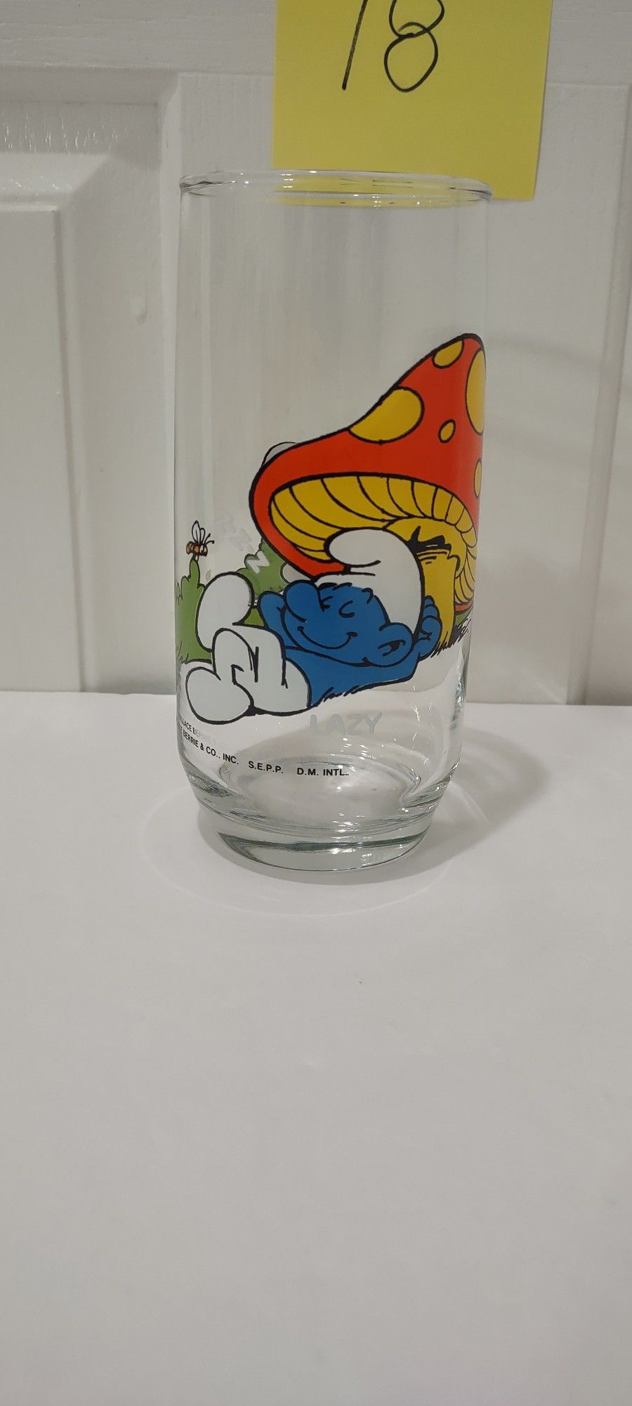 1982 Smurf Glass Lazy