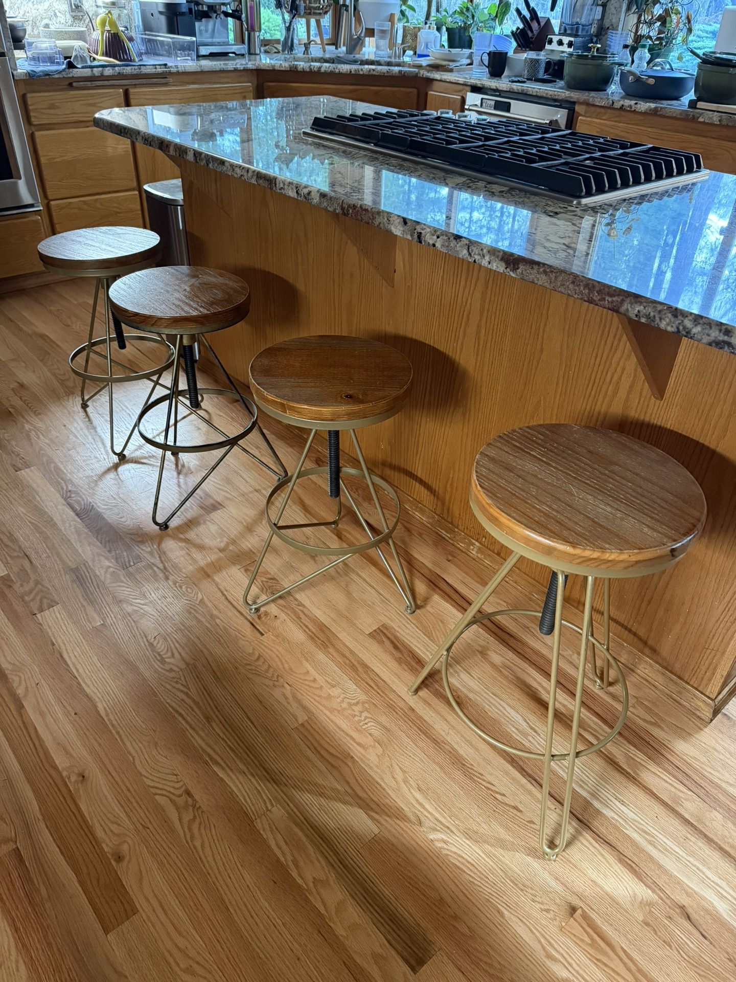 Oliveira Swivel Adjustable Height Counter Stool with Metal Frame