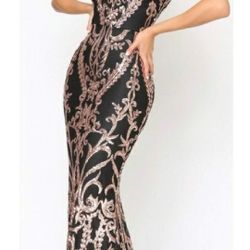 Emprada Black And Gold Dress