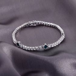 Iced Out Charm Lucky Clover 4mm Tennis Chains