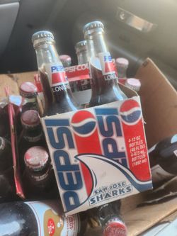 1993 San Jose sharks long neck 12 oz glass Pepsi four pack