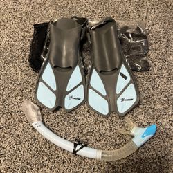 Seaavenger flippers and snorkel Yellow, blue or black Size Medium/Small Kids