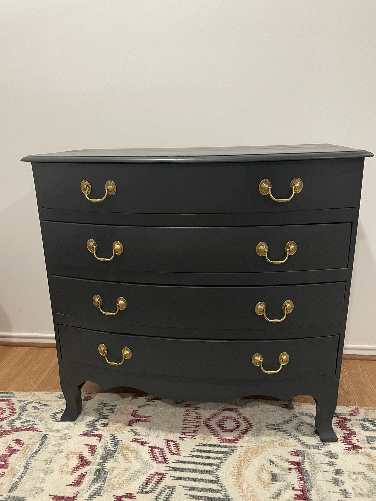 Beautiful Solid Wood Blue/Black Painted Dresser