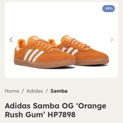 Orange Adidas Samba OG trainers