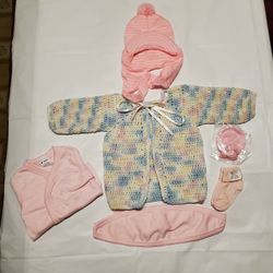 Hand Made Baby Sweater With Baby Clothes