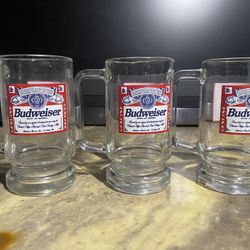 Budweiser glass mugs