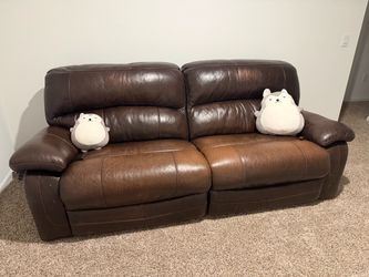 Brown Leather Recliner Couch