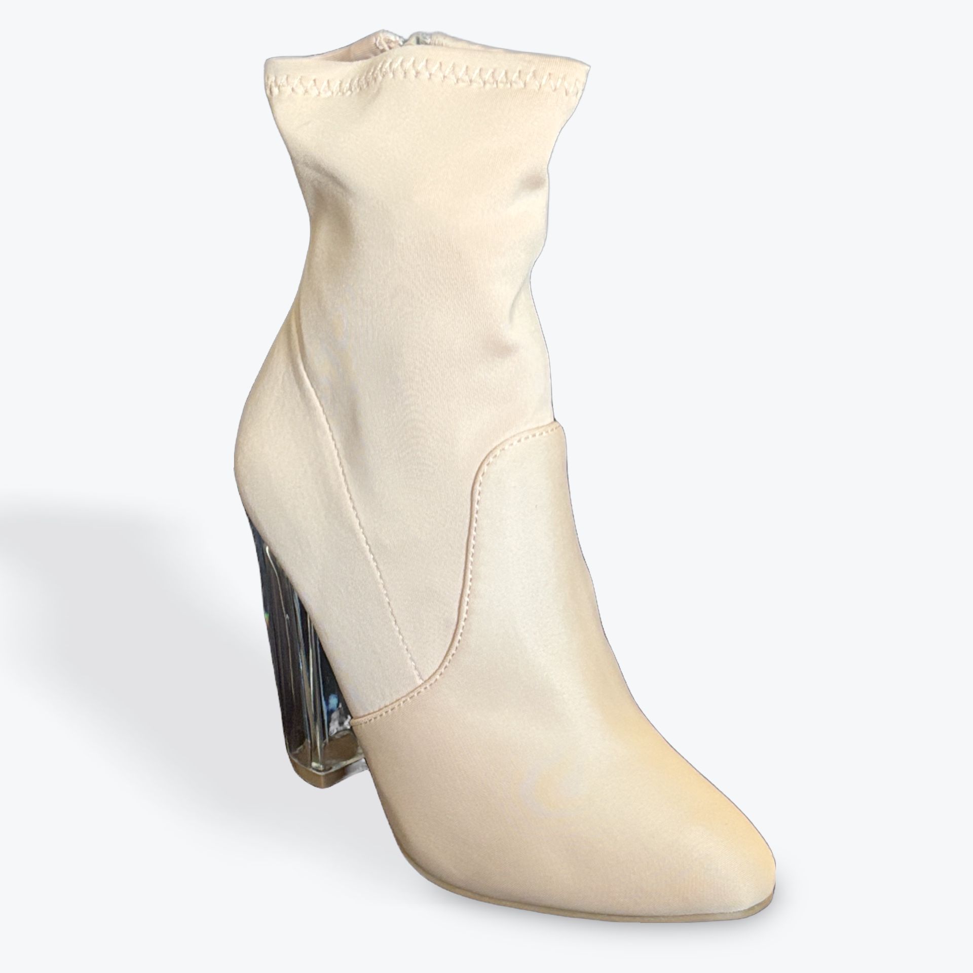 Ankle Boots With A Clear Block Heel