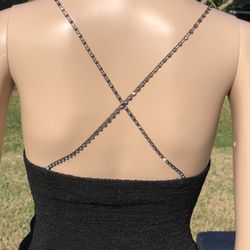 Black Tank With Crystal Straps