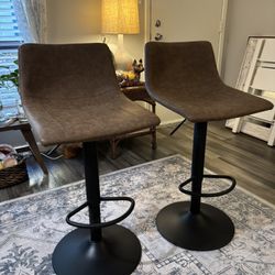2-Bar Stools Swivel And Adjustable In Height (New)