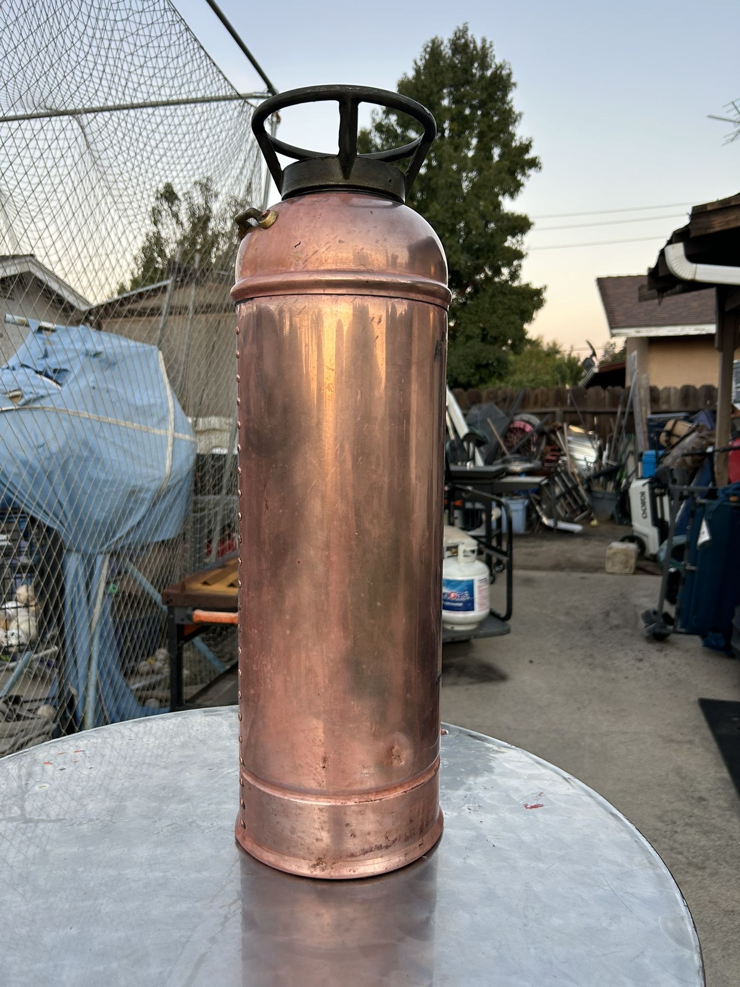Antique Brass Fire Extinguisher $80
