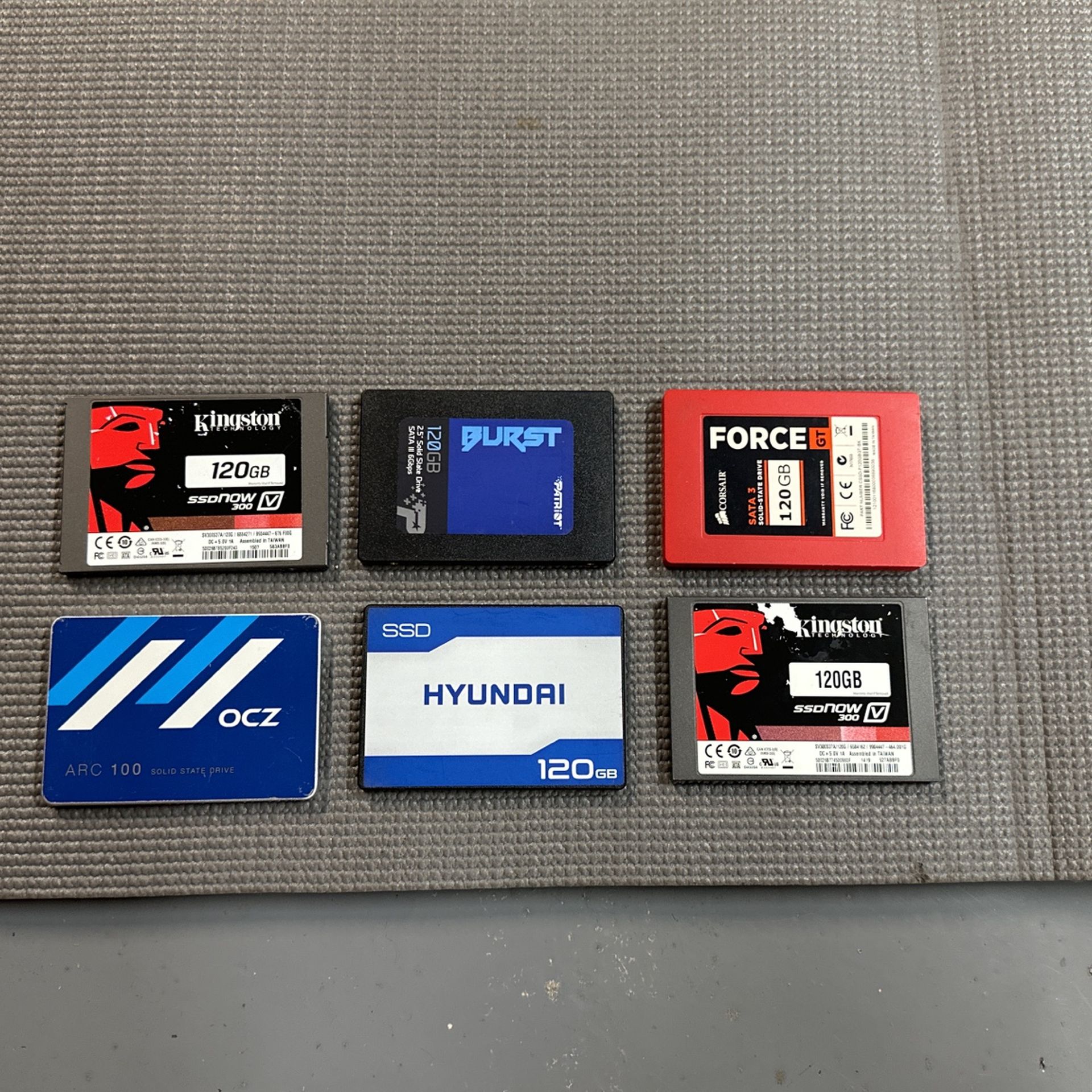Laptop SATA SSD Drives 120GB 6 pcs All For $50