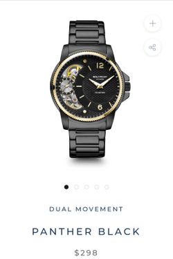 Panther BLACK _Black & Gold Men's Dual Movement Watch