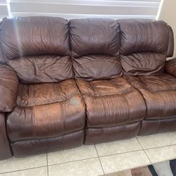 Leather All Reclining Sofa Set Including Recliner, Love Seat, Couch 