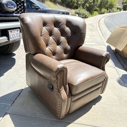 Leather Swivel Recliner Rocker Chair.  Brand New 