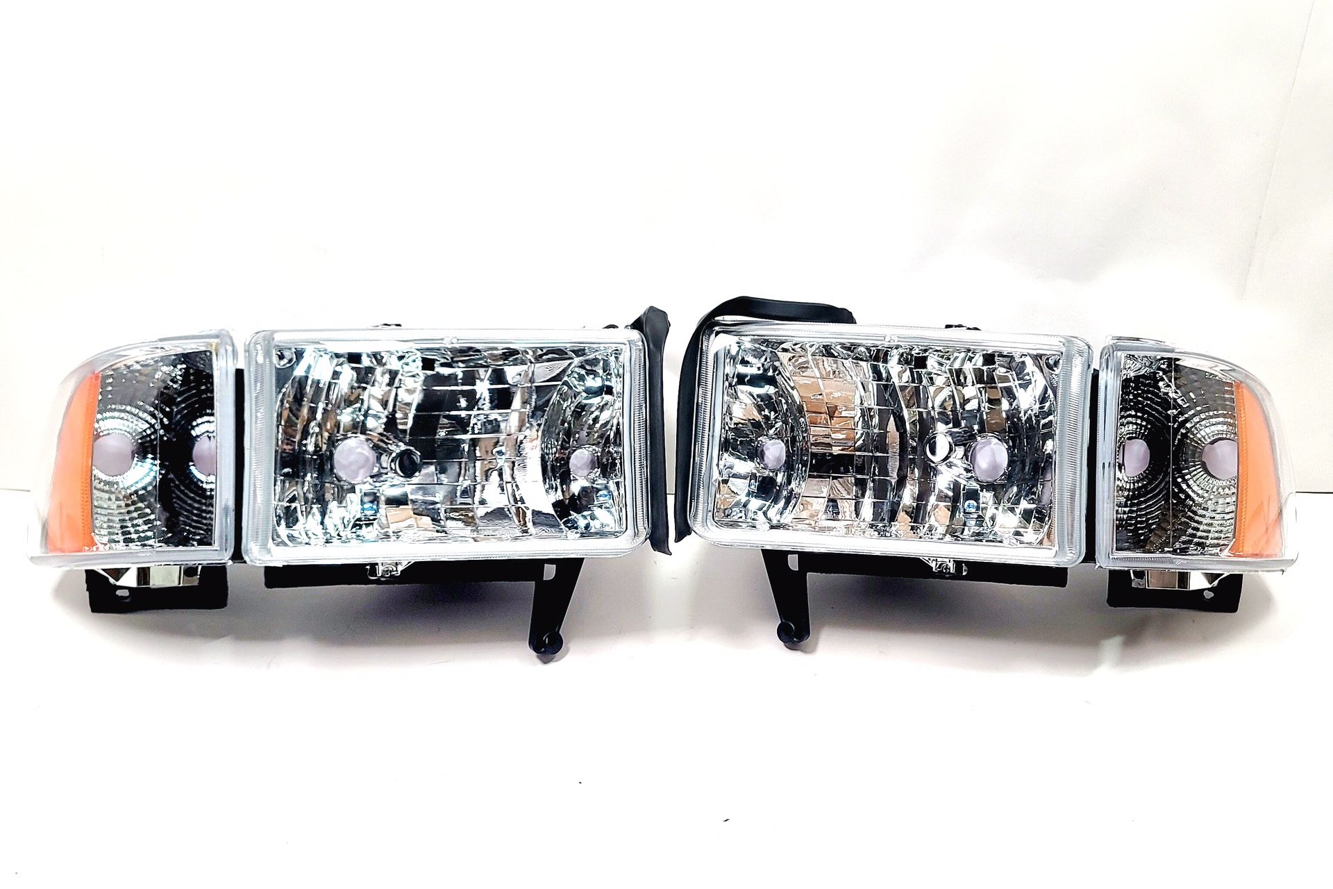 FOR 94-02 RAM PICK-UP TRUCK CHROME/CLEAR SIDE TURN CORNER HEADLAMP HEAD LIGHT