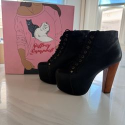 Jeffrey Campbell LITA Platform Heel Lace Up Ankle Boot