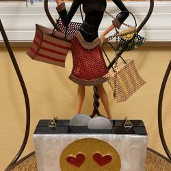 Hard Plastic With Gold Chained Bag