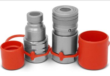 Flat Face Hydraulic Quick Connect Coupler Set, 1/2” SAE (3/4"-16 ORB) Thread