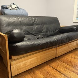 Oak Wood Full Size Futon