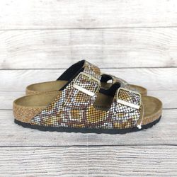 Birkenstock Women's Arizona Shiny Python Comfort Sandal Size 38 NWOB