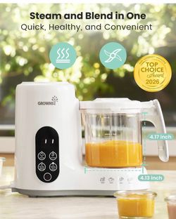 Grownsy Baby Food Maker with Steam Basket, One Step Baby Food Processor Steamer